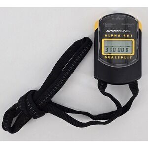 Sportline Alpha 461 Dual Split Timer Stopwatch Sports Fitness w/ Lanyard Tested